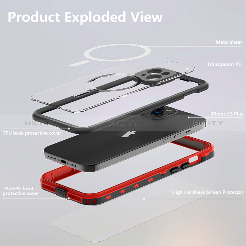 Funda Impermeable Bumper Silicona y Plastico Waterproof Carcasa 360 Grados con Mag-Safe Magnetic HJ1 para Apple iPhone 14