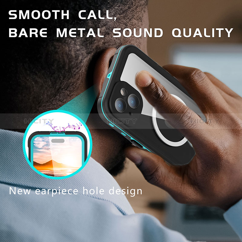 Funda Impermeable Bumper Silicona y Plastico Waterproof Carcasa 360 Grados con Mag-Safe Magnetic para Apple iPhone 14 Plus
