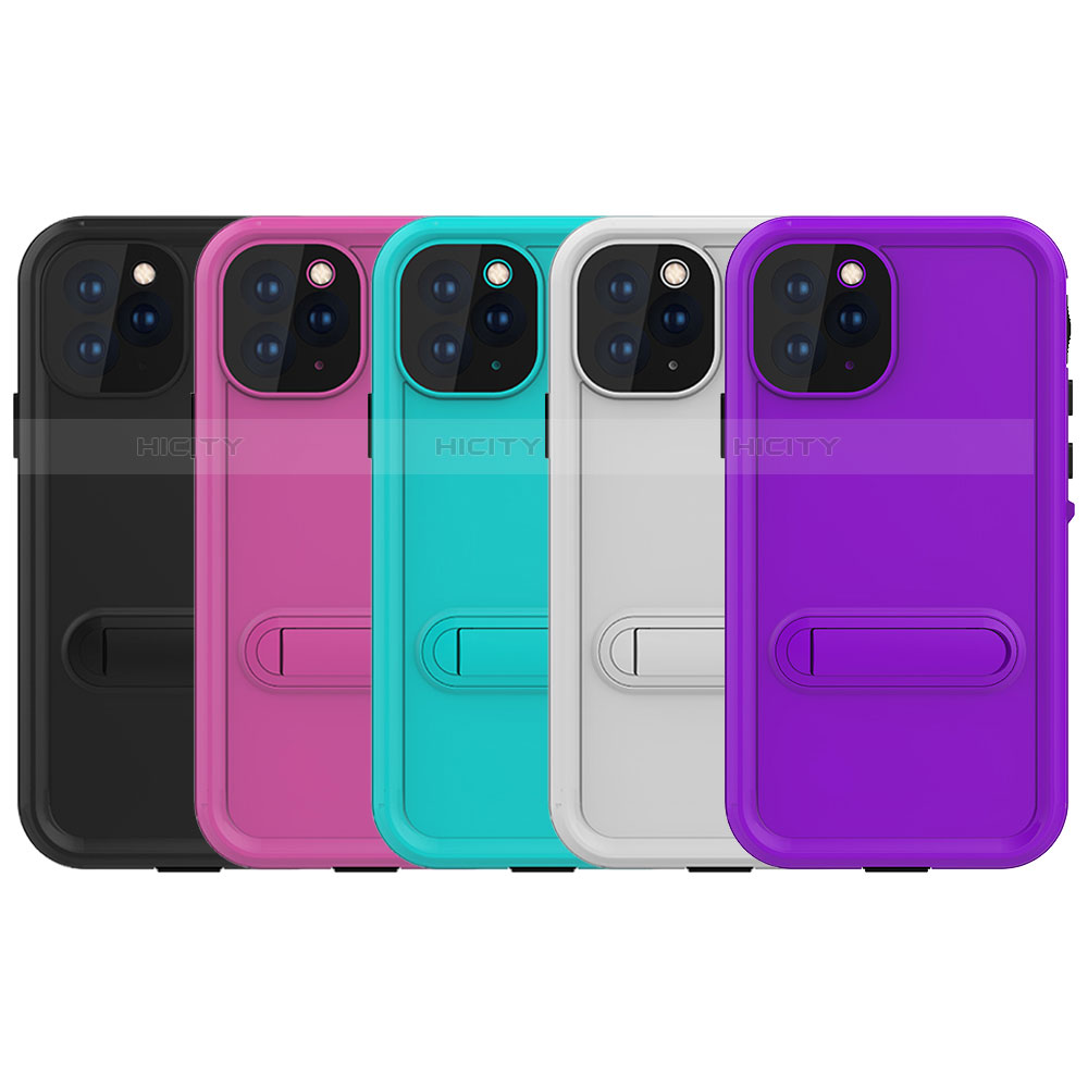 Funda Impermeable Bumper Silicona y Plastico Waterproof Carcasa 360 Grados con Soporte para Apple iPhone 11 Pro