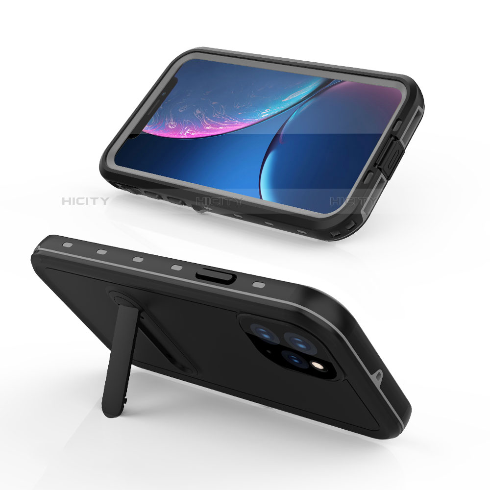 Funda Impermeable Bumper Silicona y Plastico Waterproof Carcasa 360 Grados con Soporte para Apple iPhone 11 Pro