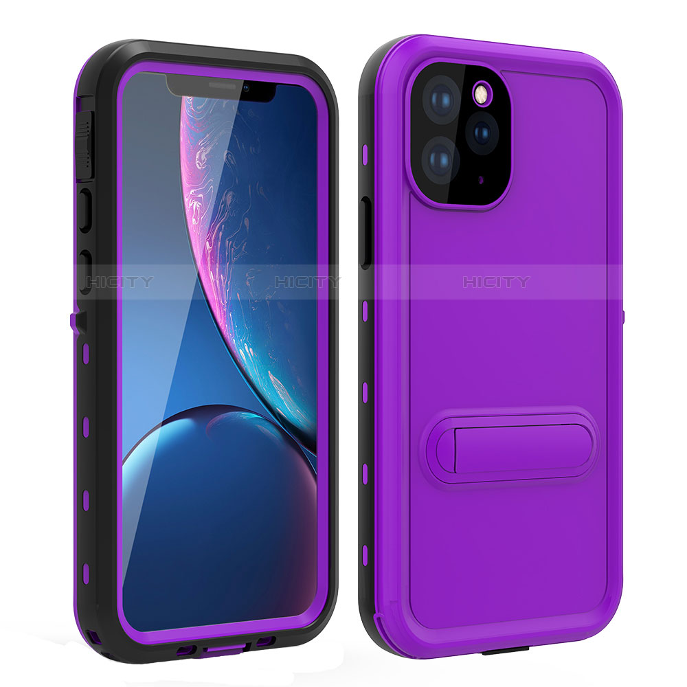 Funda Impermeable Bumper Silicona y Plastico Waterproof Carcasa 360 Grados con Soporte para Apple iPhone 11 Pro