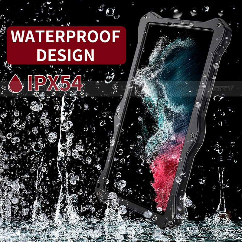 Funda Impermeable Bumper Silicona y Plastico Waterproof Carcasa 360 Grados con Soporte para Samsung Galaxy S23 Ultra 5G