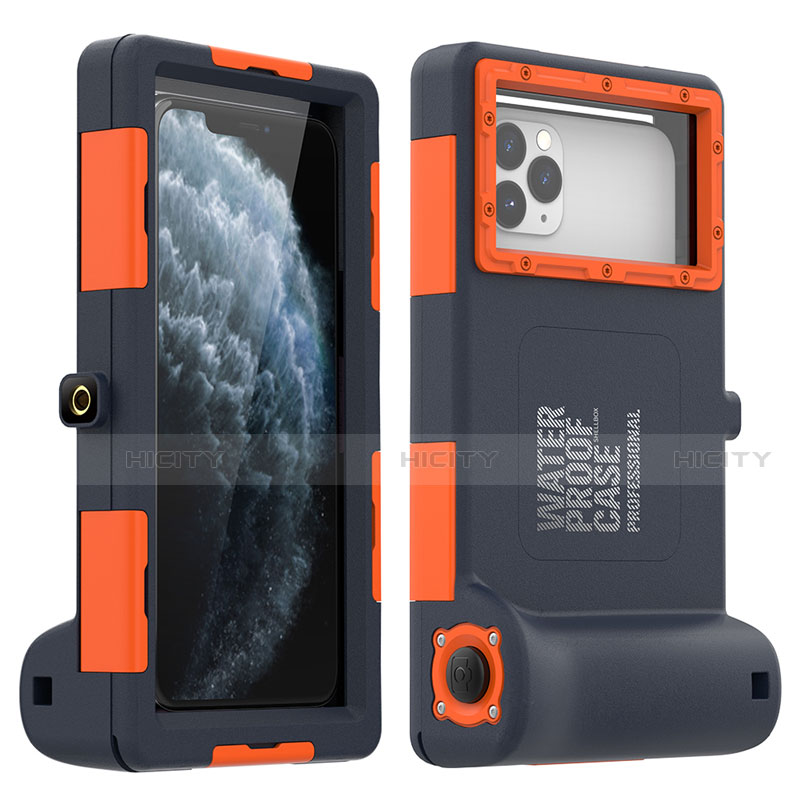 Funda Impermeable Bumper Silicona y Plastico Waterproof Carcasa 360 Grados Cover para Apple iPhone X Naranja