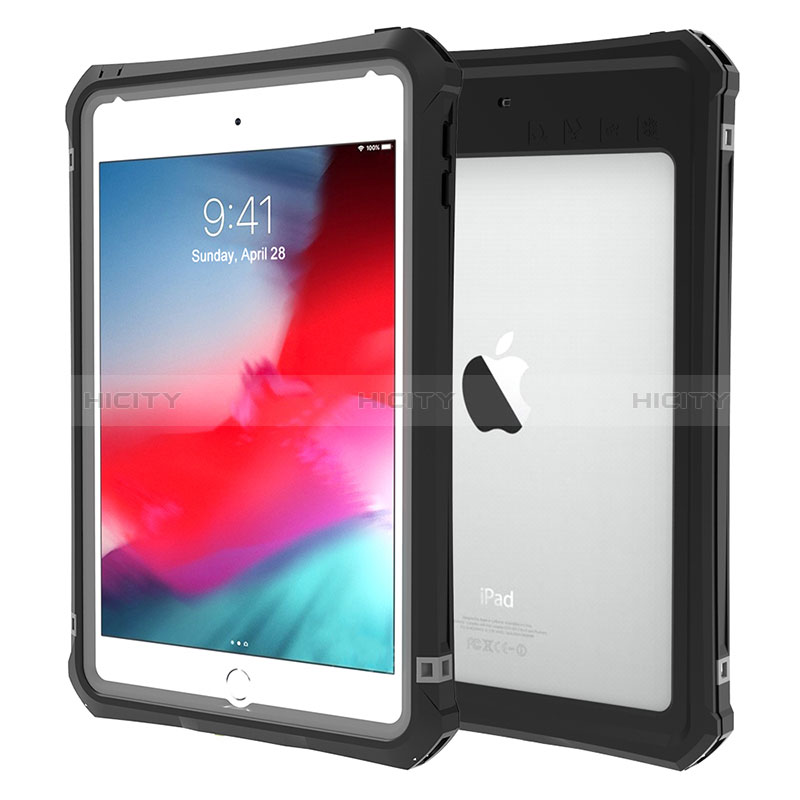 Funda Impermeable Bumper Silicona y Plastico Waterproof Carcasa 360 Grados para Apple iPad Mini 4 Negro