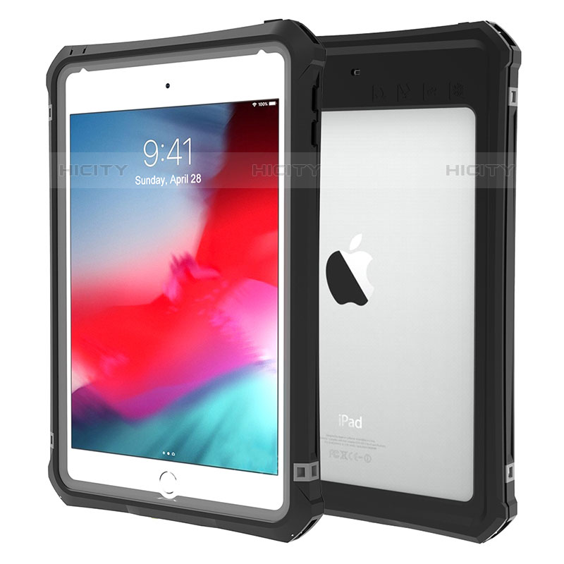 Funda Impermeable Bumper Silicona y Plastico Waterproof Carcasa 360 Grados para Apple iPad Mini 5 (2019) Negro