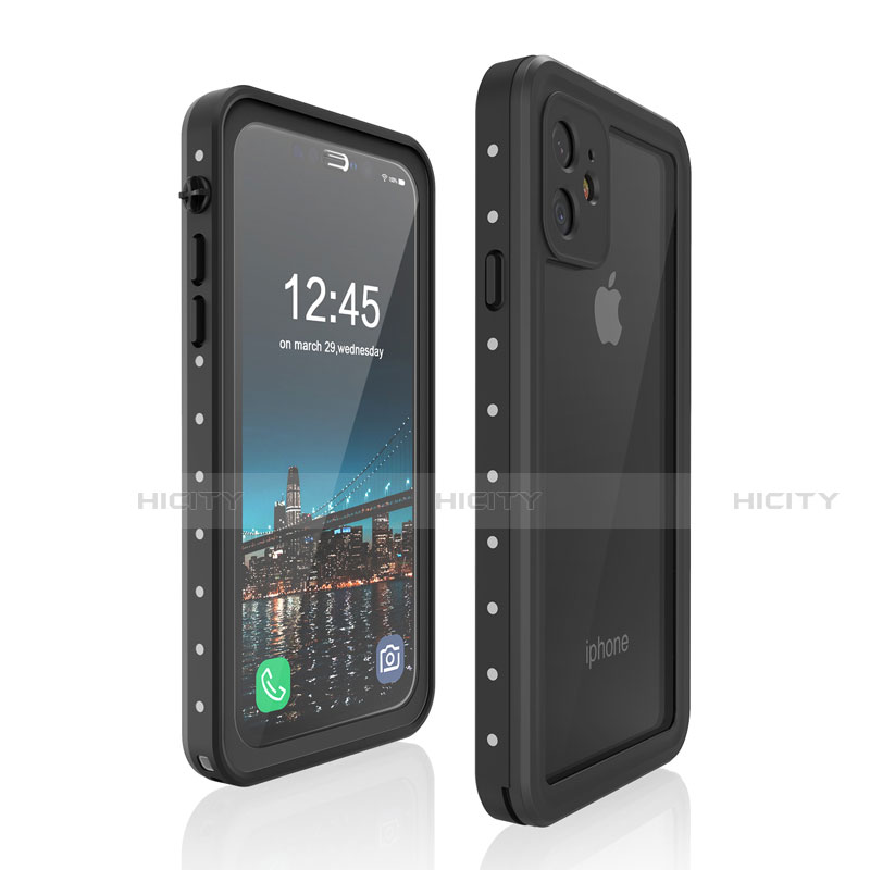 Funda Impermeable Bumper Silicona y Plastico Waterproof Carcasa 360 Grados para Apple iPhone 11 Negro