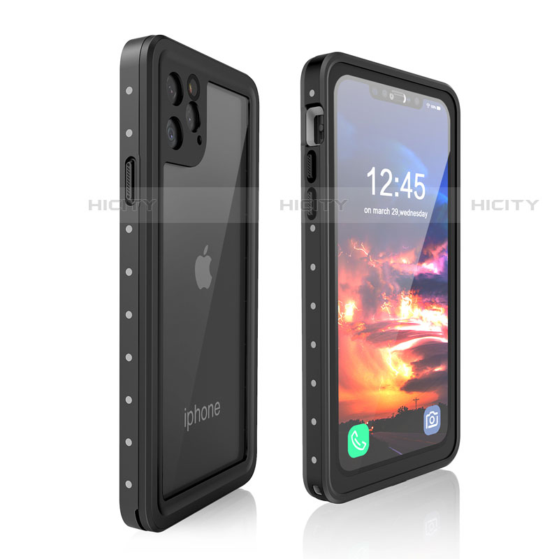 Funda Impermeable Bumper Silicona y Plastico Waterproof Carcasa 360 Grados para Apple iPhone 11 Pro Max Negro