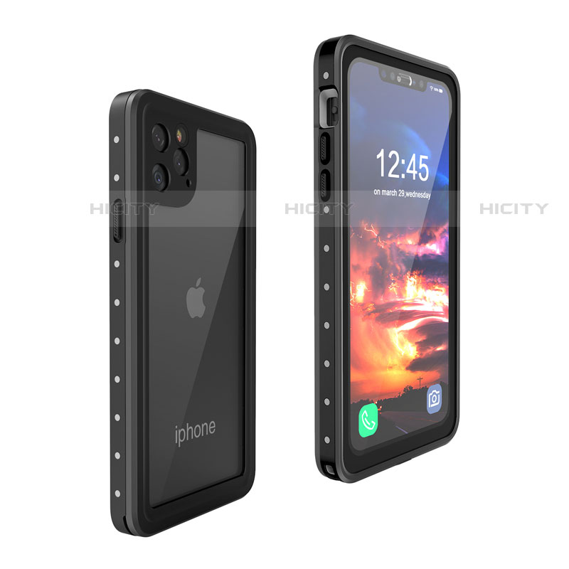 Funda Impermeable Bumper Silicona y Plastico Waterproof Carcasa 360 Grados para Apple iPhone 11 Pro Max Negro