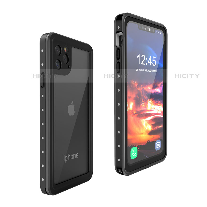 Funda Impermeable Bumper Silicona y Plastico Waterproof Carcasa 360 Grados para Apple iPhone 11 Pro Negro