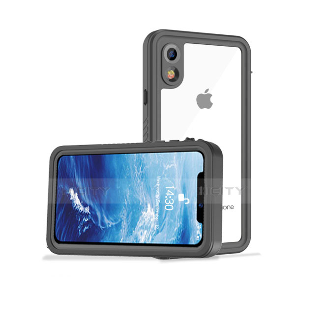 Funda Impermeable Bumper Silicona y Plastico Waterproof Carcasa 360 Grados para Apple iPhone XR Negro