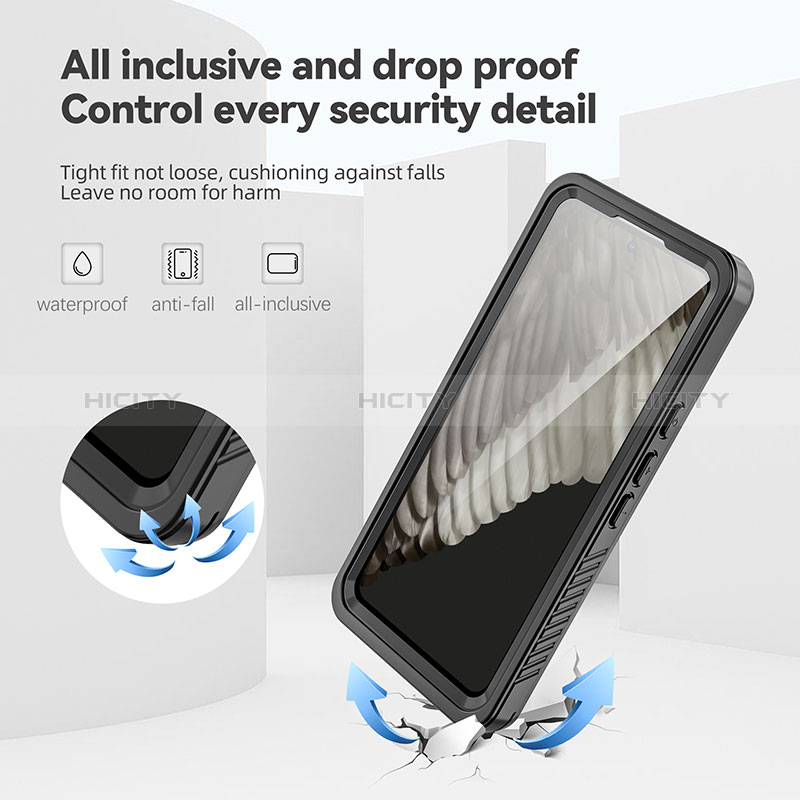 Funda Impermeable Bumper Silicona y Plastico Waterproof Carcasa 360 Grados para Google Pixel 8 5G Negro