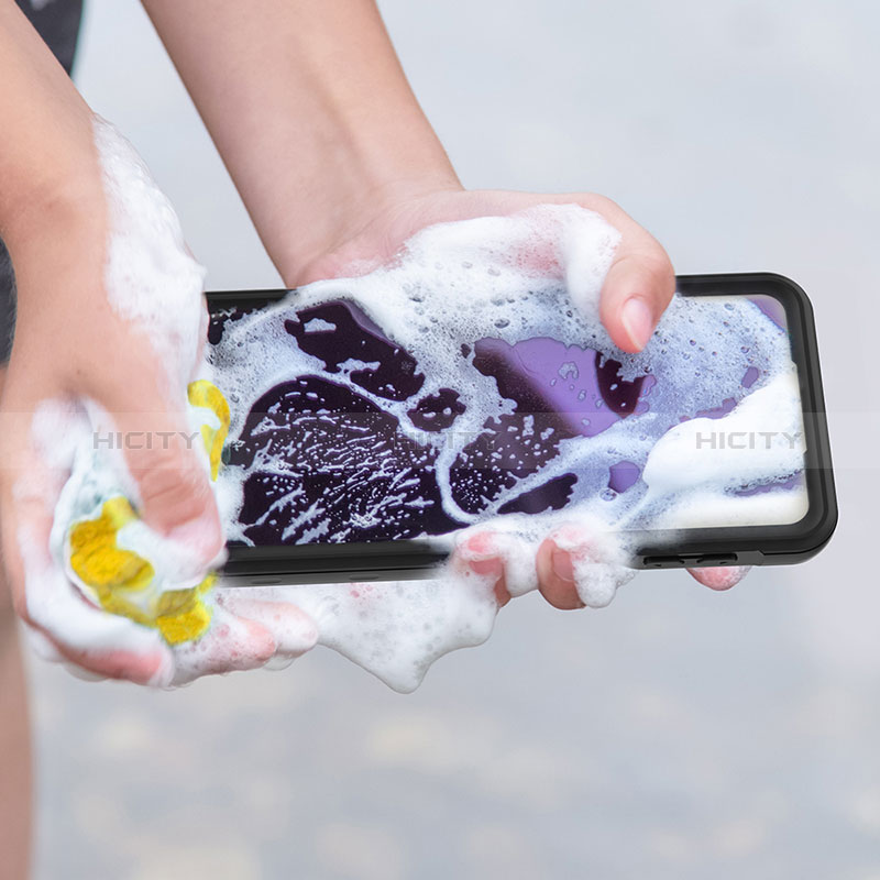 Funda Impermeable Bumper Silicona y Plastico Waterproof Carcasa 360 Grados para Samsung Galaxy A12 5G Negro