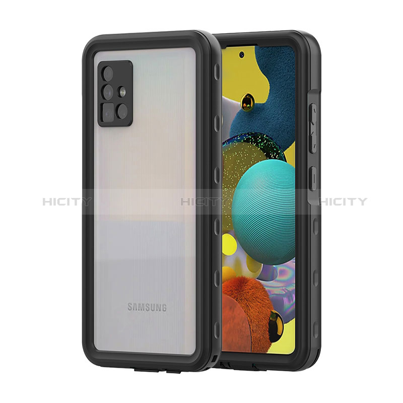 Funda Impermeable Bumper Silicona y Plastico Waterproof Carcasa 360 Grados para Samsung Galaxy A51 5G Negro