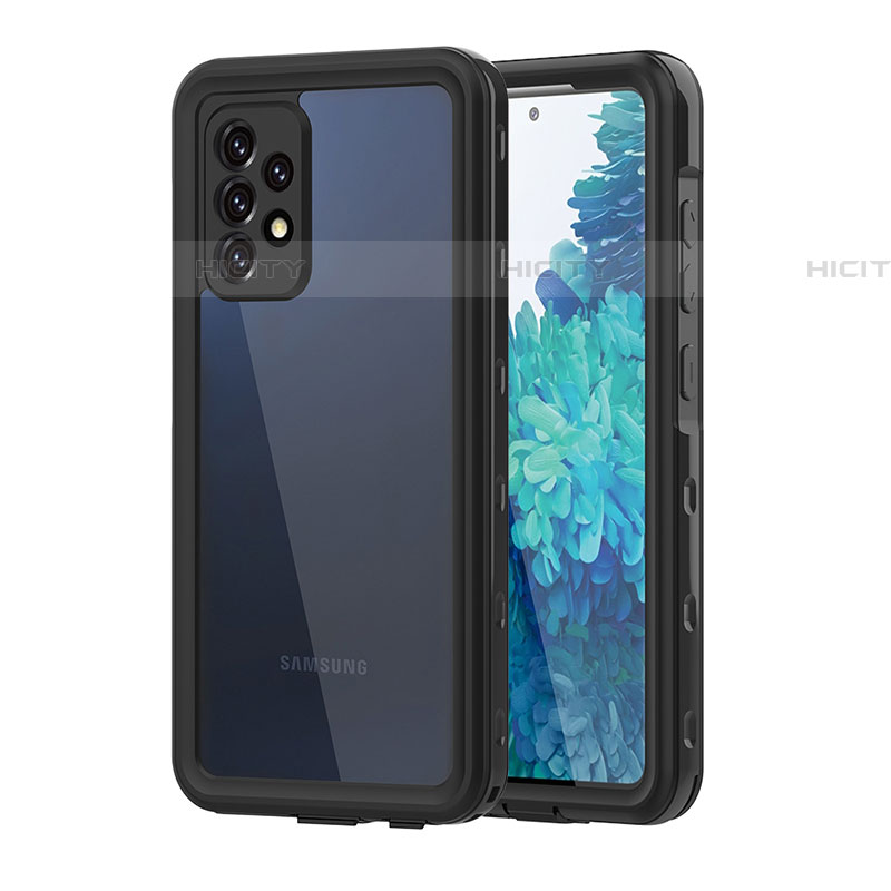 Funda Impermeable Bumper Silicona y Plastico Waterproof Carcasa 360 Grados para Samsung Galaxy A52 5G Negro