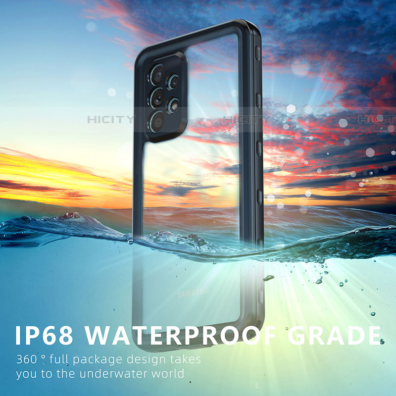 Funda Impermeable Bumper Silicona y Plastico Waterproof Carcasa 360 Grados para Samsung Galaxy A53 5G Negro