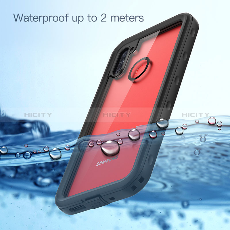Funda Impermeable Bumper Silicona y Plastico Waterproof Carcasa 360 Grados para Samsung Galaxy M11 Negro