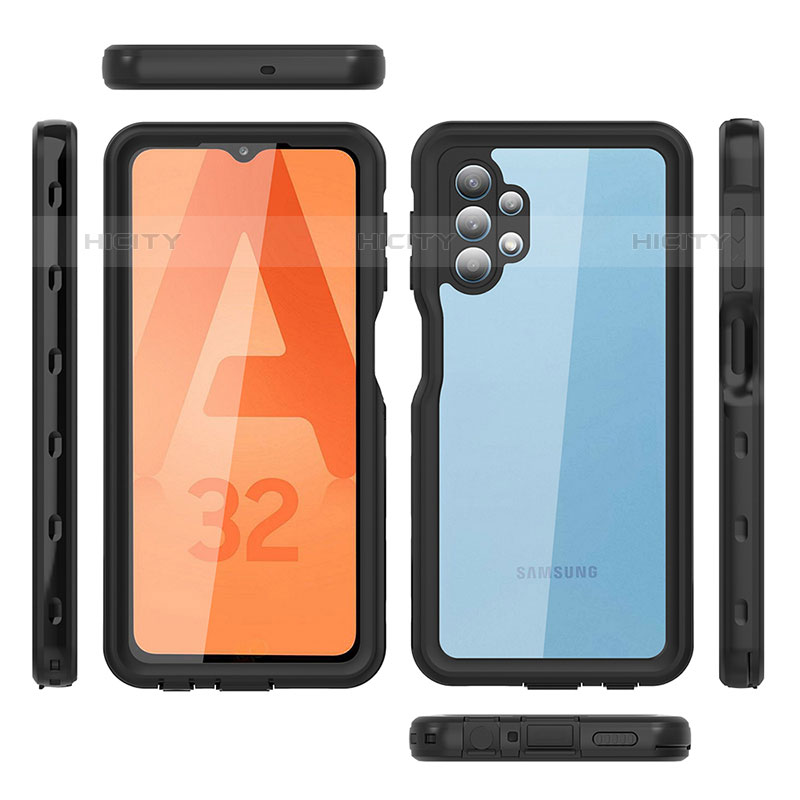 Funda Impermeable Bumper Silicona y Plastico Waterproof Carcasa 360 Grados para Samsung Galaxy M32 5G Negro