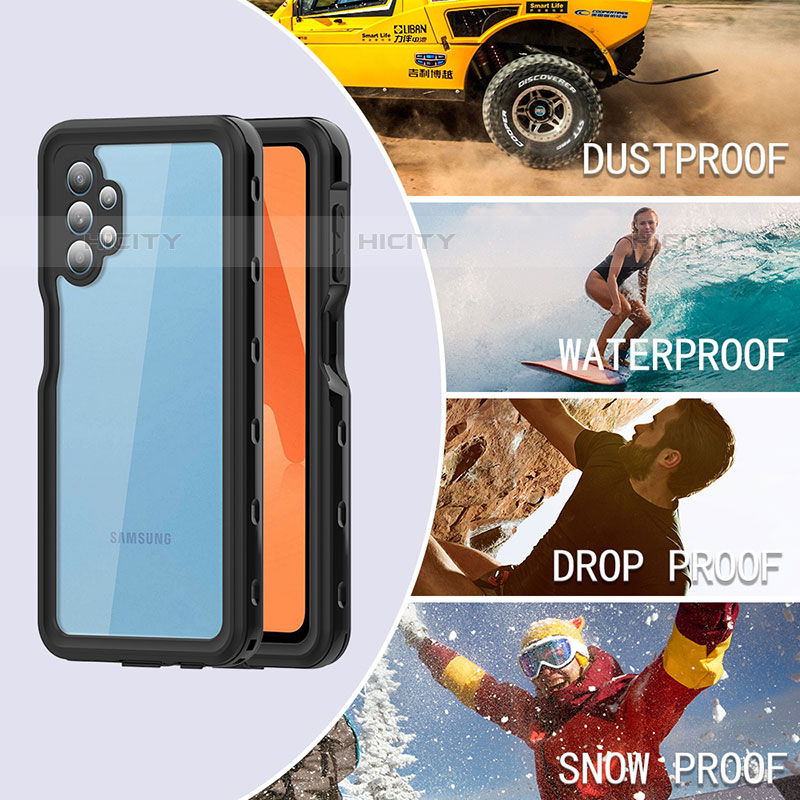 Funda Impermeable Bumper Silicona y Plastico Waterproof Carcasa 360 Grados para Samsung Galaxy M32 5G Negro