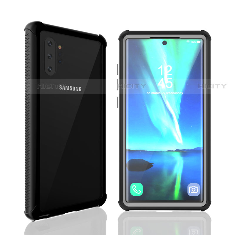 Funda Impermeable Bumper Silicona y Plastico Waterproof Carcasa 360 Grados para Samsung Galaxy Note 10 Plus 5G Negro