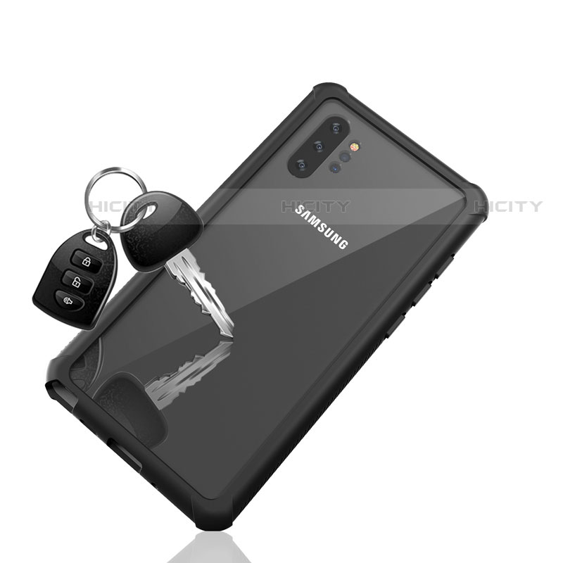 Funda Impermeable Bumper Silicona y Plastico Waterproof Carcasa 360 Grados para Samsung Galaxy Note 10 Plus Negro