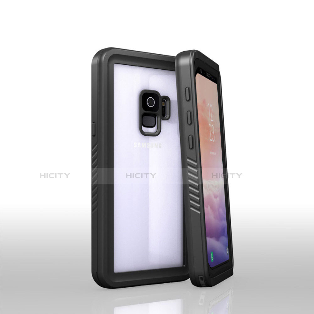 Funda Impermeable Bumper Silicona y Plastico Waterproof Carcasa 360 Grados para Samsung Galaxy S9 Negro