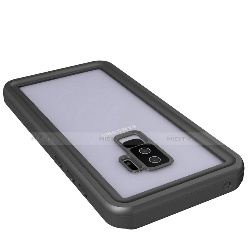 Funda Impermeable Bumper Silicona y Plastico Waterproof Carcasa 360 Grados para Samsung Galaxy S9 Plus Negro