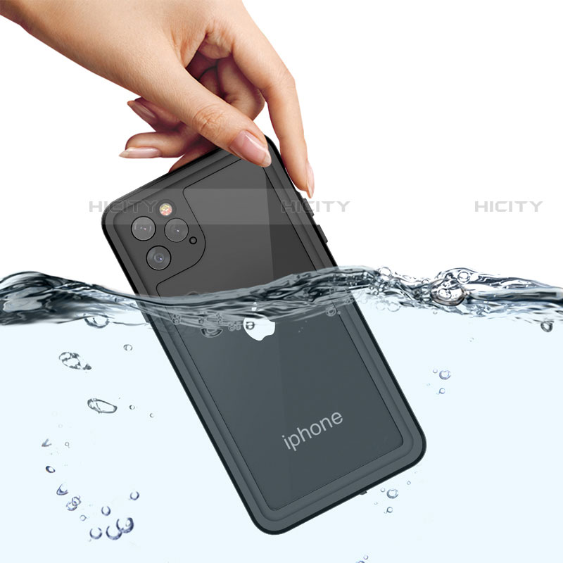 Funda Impermeable Bumper Silicona y Plastico Waterproof Carcasa 360 Grados W01 para Apple iPhone 11 Pro Max Negro