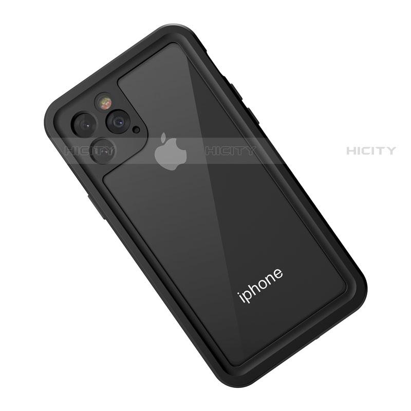 Funda Impermeable Bumper Silicona y Plastico Waterproof Carcasa 360 Grados W01 para Apple iPhone 11 Pro Max Negro