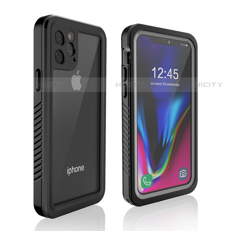 Funda Impermeable Bumper Silicona y Plastico Waterproof Carcasa 360 Grados W01 para Apple iPhone 11 Pro Negro