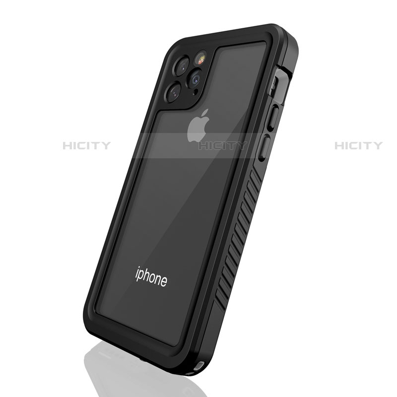 Funda Impermeable Bumper Silicona y Plastico Waterproof Carcasa 360 Grados W01 para Apple iPhone 11 Pro Negro