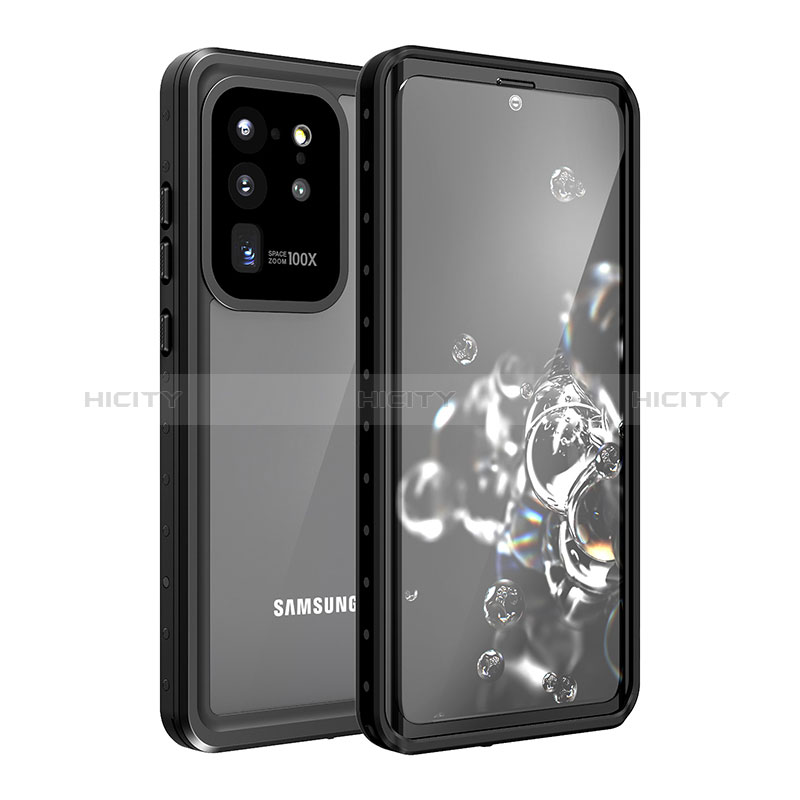 Funda Impermeable Bumper Silicona y Plastico Waterproof Carcasa 360 Grados W01 para Samsung Galaxy S20 Ultra Negro