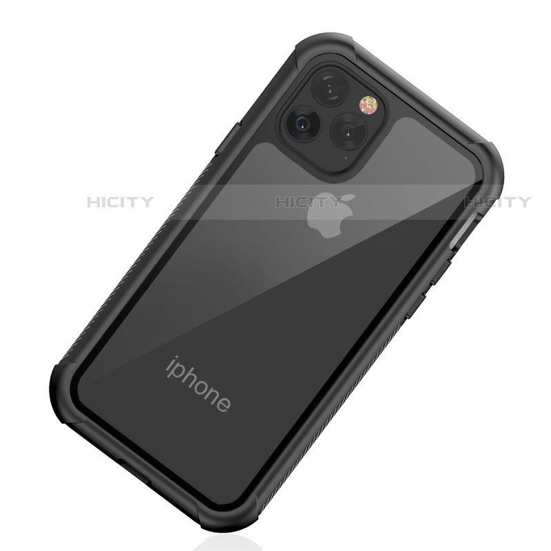 Funda Impermeable Bumper Silicona y Plastico Waterproof Carcasa 360 Grados W02 para Apple iPhone 11 Pro Max Negro