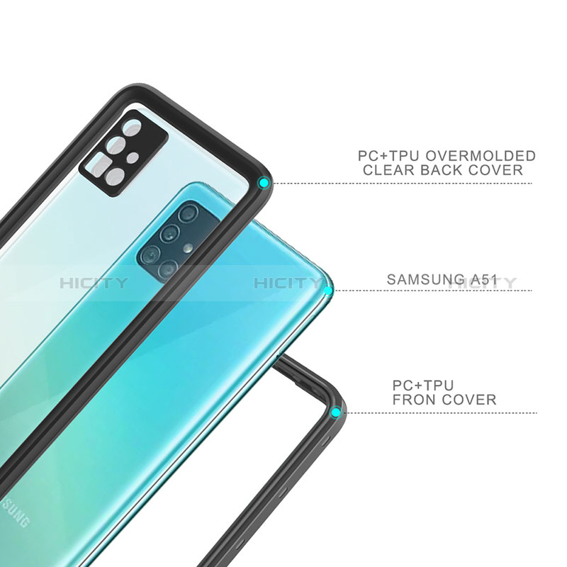 Funda Impermeable Bumper Silicona y Plastico Waterproof Carcasa 360 Grados W02 para Samsung Galaxy A51 4G