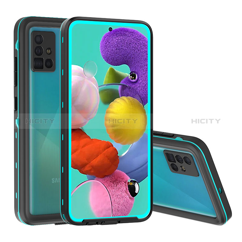 Funda Impermeable Bumper Silicona y Plastico Waterproof Carcasa 360 Grados W02 para Samsung Galaxy M40S Azul y Negro