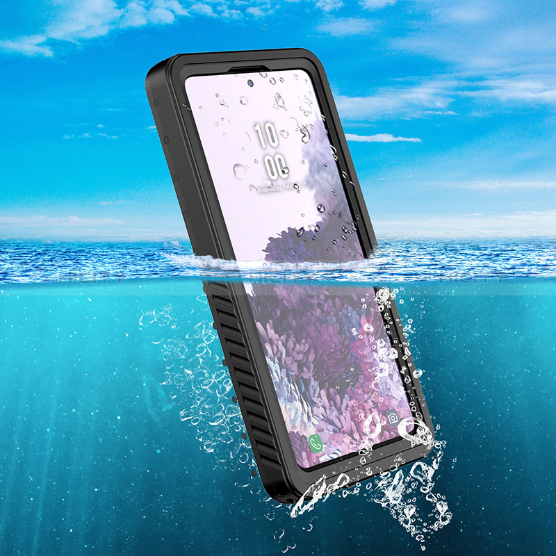 Funda Impermeable Bumper Silicona y Plastico Waterproof Carcasa 360 Grados W02 para Samsung Galaxy S20 Lite 5G Negro