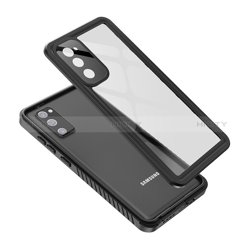 Funda Impermeable Bumper Silicona y Plastico Waterproof Carcasa 360 Grados W02 para Samsung Galaxy S20 Lite 5G Negro