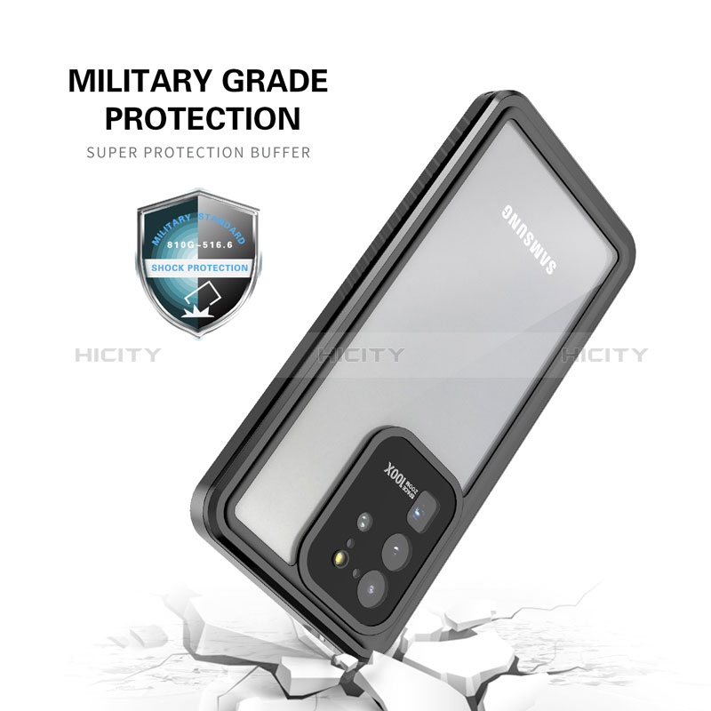 Funda Impermeable Bumper Silicona y Plastico Waterproof Carcasa 360 Grados W02 para Samsung Galaxy S20 Ultra 5G Negro