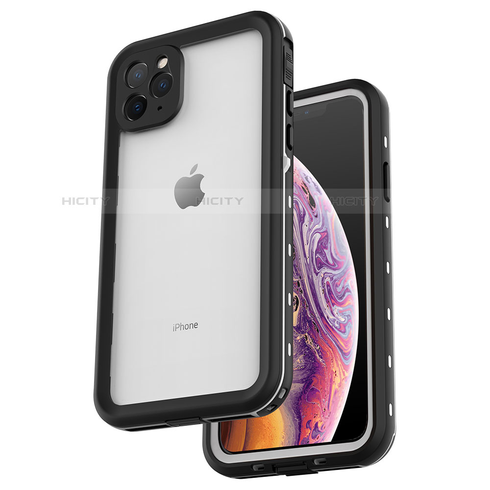 Funda Impermeable Bumper Silicona y Plastico Waterproof Carcasa 360 Grados W04 para Apple iPhone 11 Pro Plata
