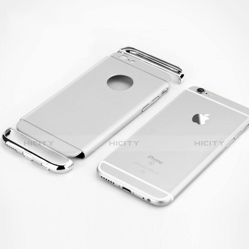 Funda Lujo A01 Marco de Aluminio para Apple iPhone 6S Plus Plata