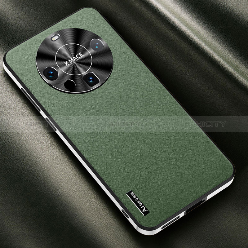 Funda Lujo Cuero Carcasa AT2 para Huawei Mate 60 Verde