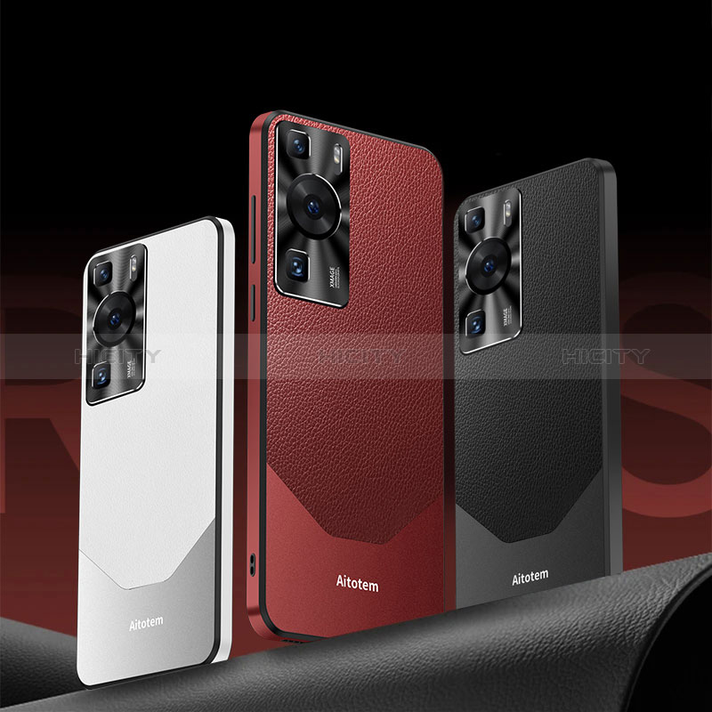 Funda Lujo Cuero Carcasa AT3 para Huawei P60 Pro