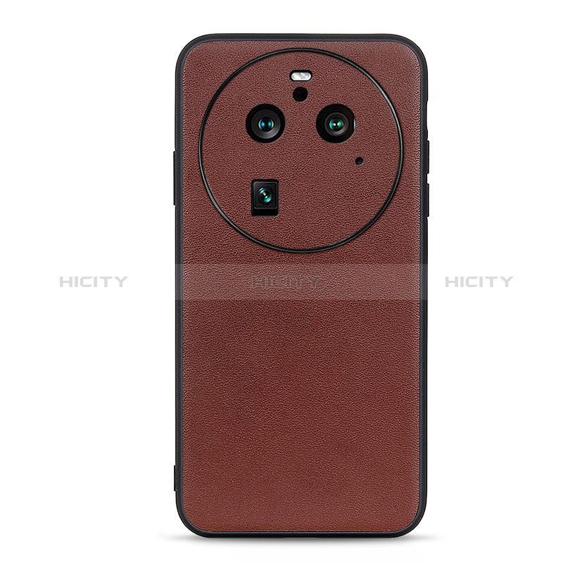 Funda Lujo Cuero Carcasa B05H para Oppo Find X6 Pro 5G Marron