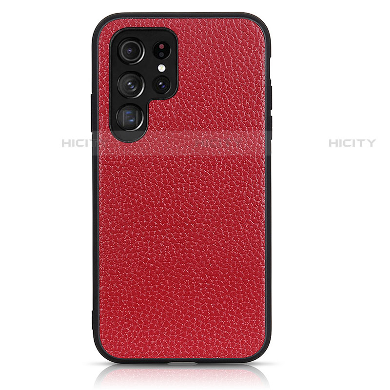 Funda Lujo Cuero Carcasa B05H para Samsung Galaxy S21 Ultra 5G Rojo