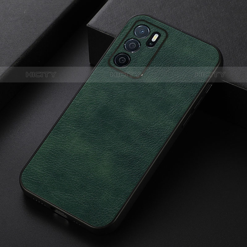 Funda Lujo Cuero Carcasa B06H para Oppo A54s Verde