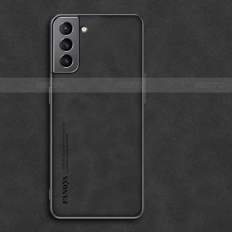 Funda Lujo Cuero Carcasa C01 para Samsung Galaxy S21 Plus 5G Negro