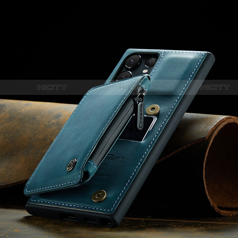 Funda Lujo Cuero Carcasa C02S para Samsung Galaxy S21 Ultra 5G Azul