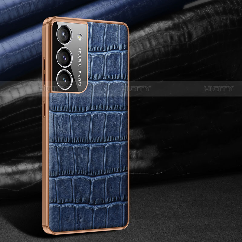 Funda Lujo Cuero Carcasa C09 para Samsung Galaxy S22 Plus 5G Azul