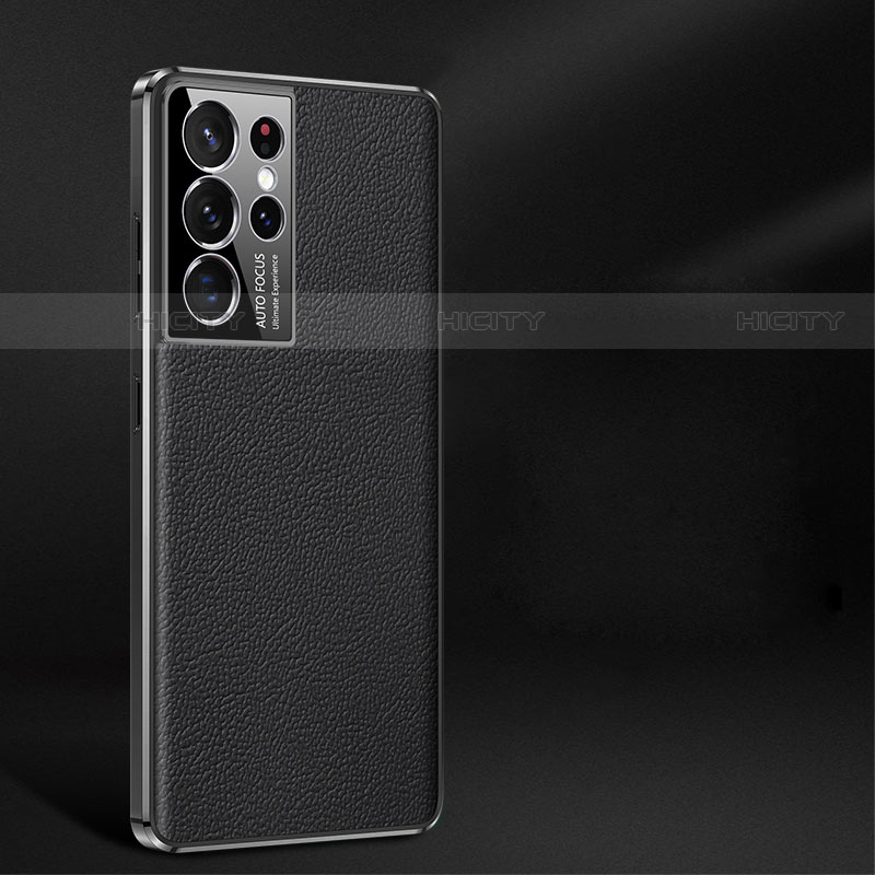 Funda Lujo Cuero Carcasa C10 para Samsung Galaxy S22 Ultra 5G Negro