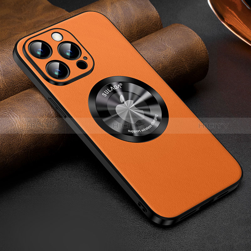 Funda Lujo Cuero Carcasa con Mag-Safe Magnetic LD2 para Apple iPhone 13 Pro