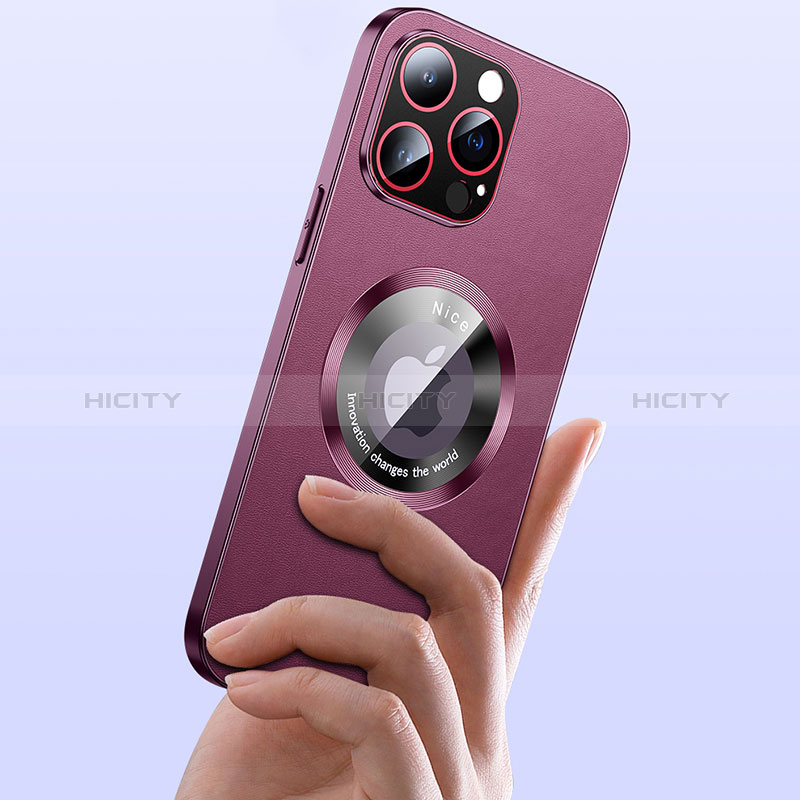 Funda Lujo Cuero Carcasa con Mag-Safe Magnetic QC1 para Apple iPhone 12 Pro Max